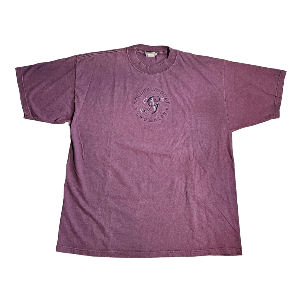 Vintage 90s Golden Nugget T Shirt XL Purple Casino Embroidered Single Stitched‎